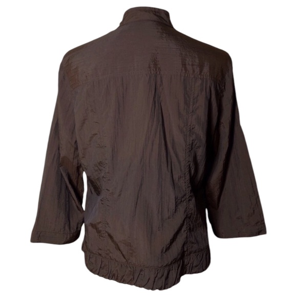 Chicos Lightweight Crinkle Jacket Womens Size 1 Spring - Picture 3 of 7